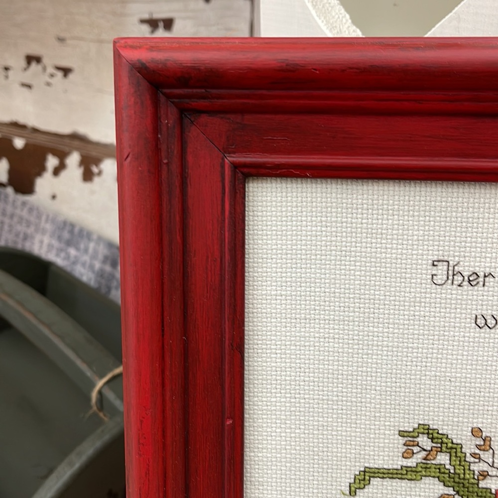 Vintage cross stitch needlepoint childs room nursery wall art - Picture 3 of 3